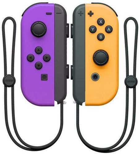 Image of Joy Con 2er Set Analog / Digital Gamepad Nintendo Switch kabellos (Schwarz, Orange, Violett)