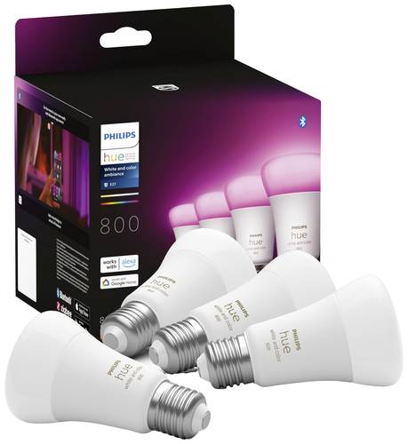 Image of Philips Lighting Hue LED-Leuchtmittel (4er Set) 871951432840200 EEK: F (A - G) Hue White & Col. Amb.