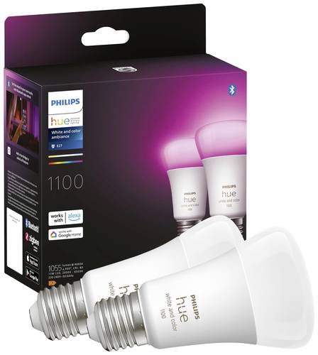 Image of Philips Lighting Hue LED-Leuchtmittel (2er-Set) 871951429131700 EEK: F (A - G) Hue White & Col. Amb.