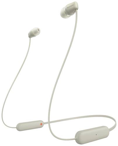 Image of Sony WI-C100 In Ear Headset Bluetooth® Stereo Taupe Headset, Klang-Personalisierung, Lautstärkereg