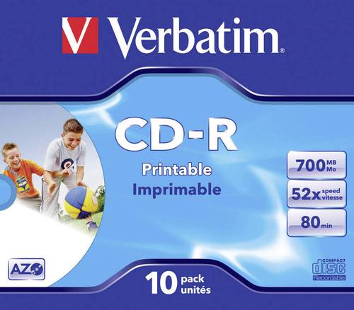 Image of 1x10 Verbatim Data Life Plus JC CD-R 80 / 700MB, 52x, printable