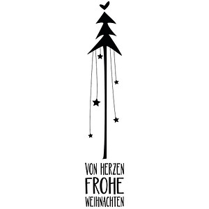 Image of Rayher von Herzen frohe Weihnachten Motivstempel Weihnachtsbaum 3,0 x 12,0 cm