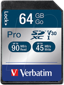 Image of Pro SDXC Speicherkarte 64 GB Klasse 10 (Schwarz)