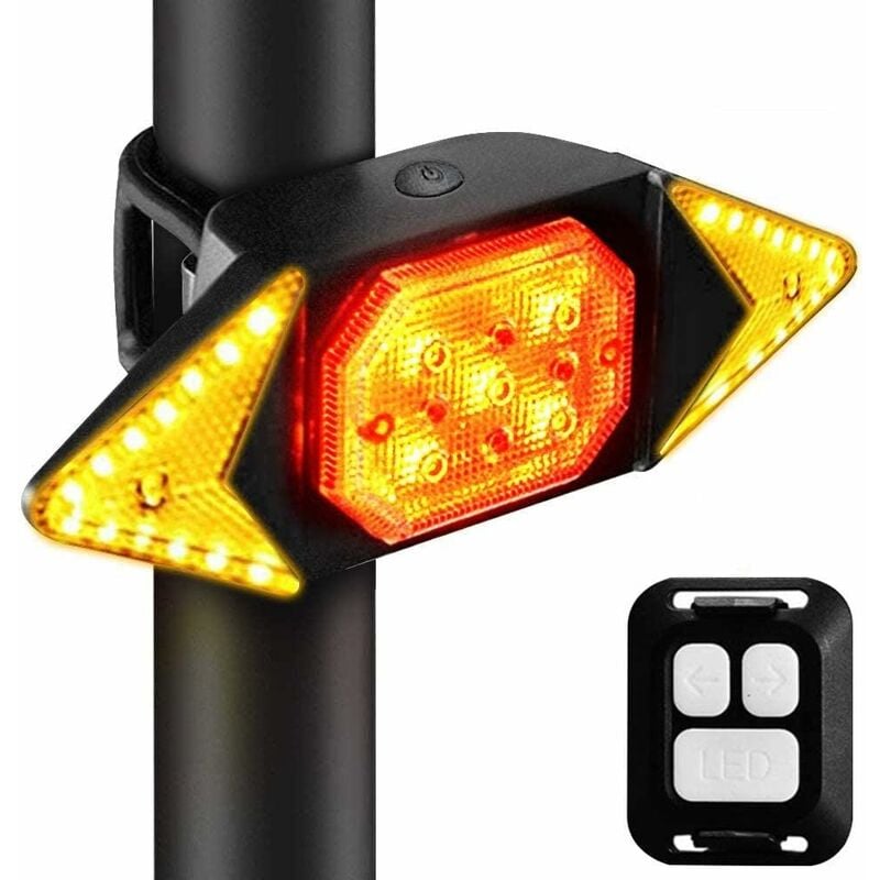 Image of Fahrrad-Blinker, Fahrrad-Rücklicht, wiederaufladbare USB-Fahrrad-Blinklichter, Fahrrad-Warnlicht, 6 Beleuchtungsmodi, um Sicherheit und Sichtbarkeit