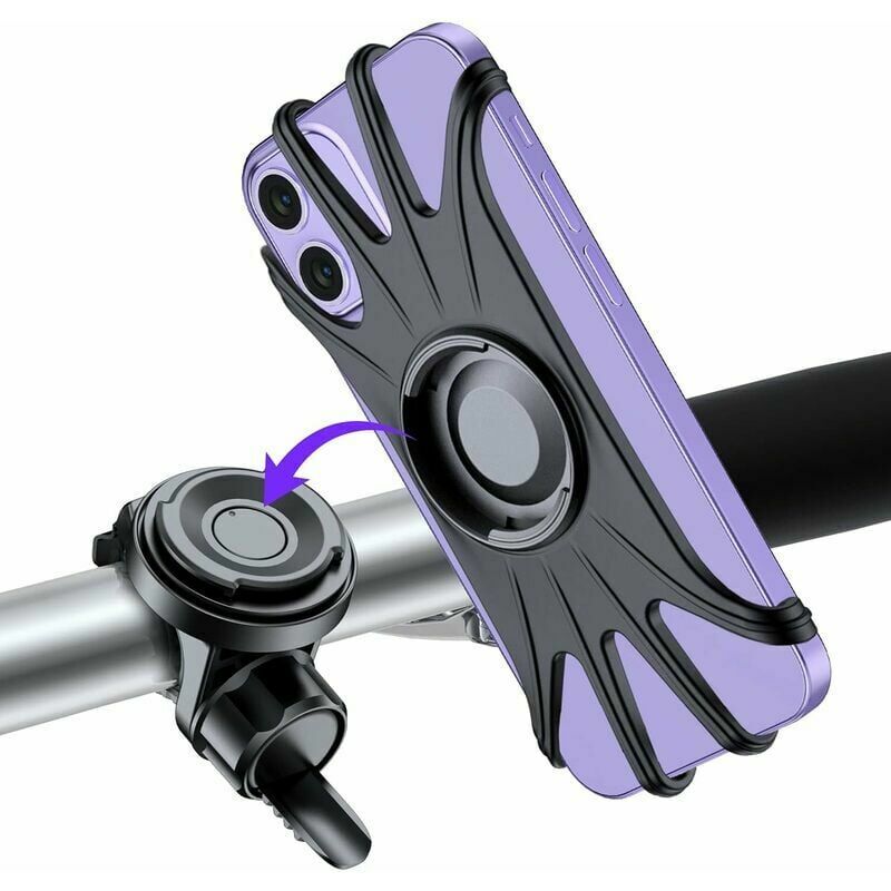 Image of Tovbmup - Fahrrad-Handyhalterung, 360° verstellbar, abnehmbare Fahrrad-Handyhalterung, universelle Motorrad-Handyhalterung für alle Handys,