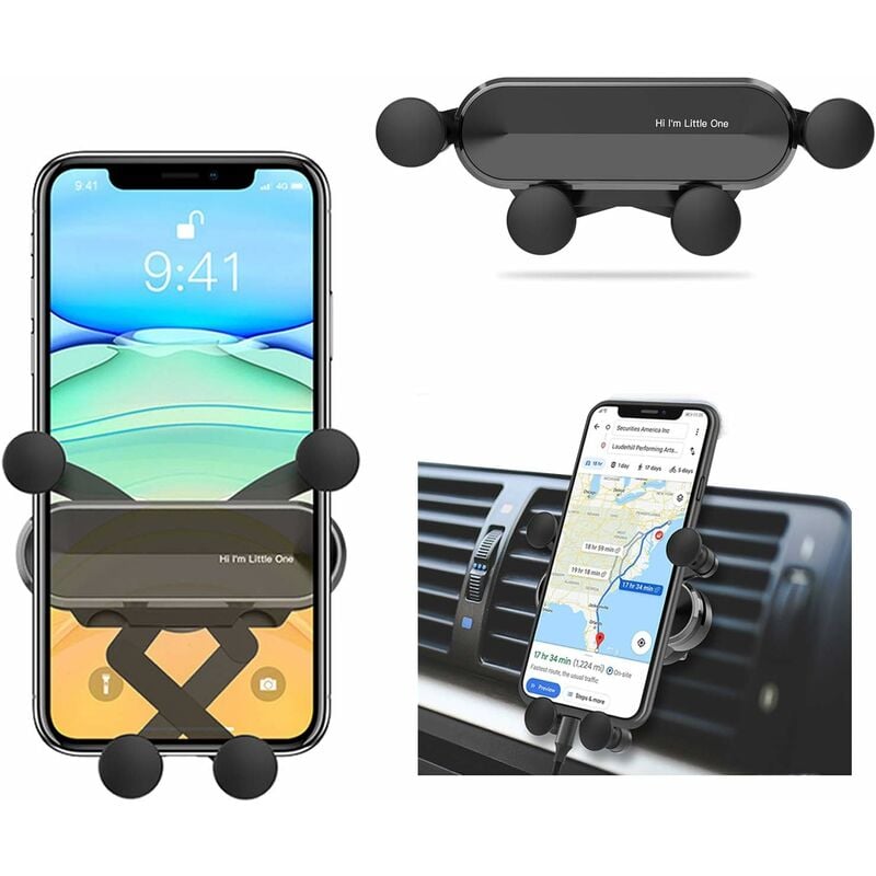 Image of (Schwarz) Universal Air Vent Autotelefonhalter, Auto Air Vent Handyhalter für Smartphones und GPS-Geräte