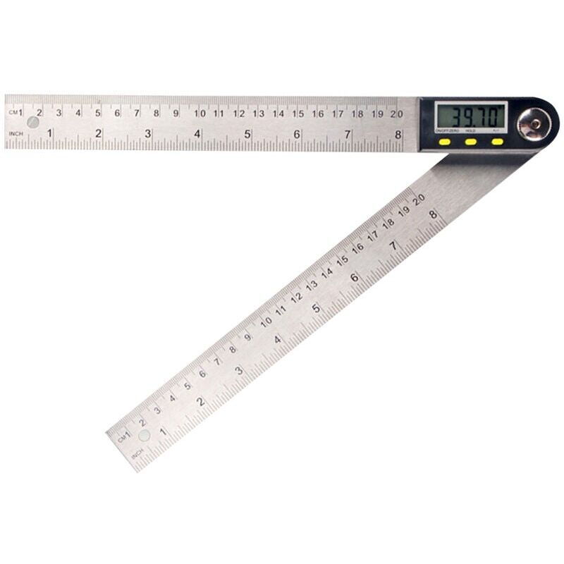 Image of Riceel - Digitalanzeige-Winkellineal aus Edelstahl, elektronischer Winkelmesser mit Batterie, Typ a, 0–200 mm