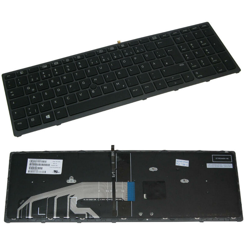 Image of Trade-shop - Original Laptop-Tastatur Notebook Keyboard Ersatz Deutsch qwertz für hp 848311-041 821157-041 822578-041 (Hintergrundbeleuchtung,