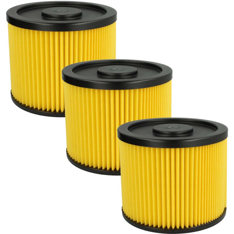 Image of Vhbw - 3x Faltenfilter kompatibel mit Lidl Parkside pnts 1400 A1, 1400 B1, 1400 C1, 1400 D1, 1400 E2 Staubsauger - Filter, Patronenfilter, gelb