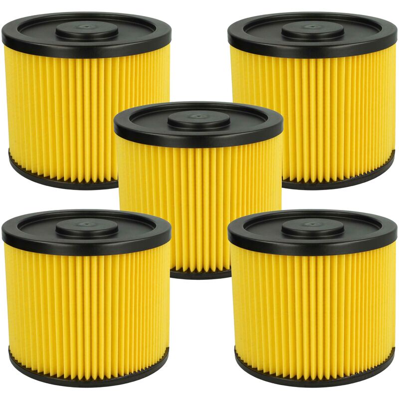 Image of Vhbw - 5x Faltenfilter kompatibel mit Lidl Parkside pnts 1400 A1, 1400 B1, 1400 C1, 1400 D1, 1400 E2 Staubsauger - Filter, Patronenfilter, gelb