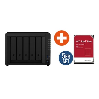 Image of Synology Diskstation DS1522+ NAS System 5-Bay inkl 5x 8TB WD Red Plus WD80EFPX