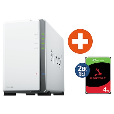 Image of Synology Diskstation DS223j NAS System 2-Bay inkl 2x 4 TB Seagate ST4000VN006