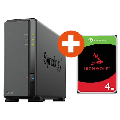 Image of Synology Diskstation DS124 NAS System 1-Bay inkl 4 TB Seagate ST4000VN006