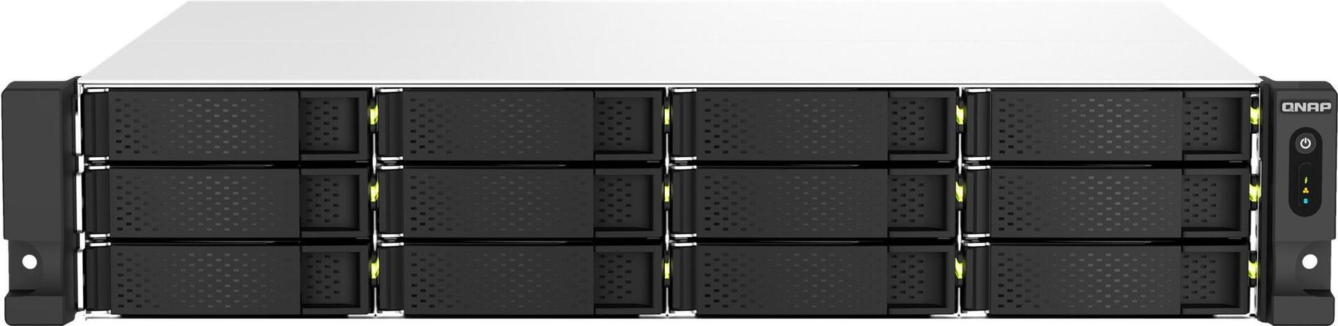 Image of QNAP TS-1264U-RP - NAS-Server - 12 Schächte - Rack - einbaufähig - SATA 6Gb/s - RAID RAID 0, 1, 5, 6, 10, 50, JBOD, 60 - RAM 8GB - 2,5 Gigabit Ethernet - iSCSI Support - 2U (TS-1264U-RP-8G)