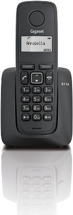 Image of Gigaset A116 DECT-Telefon Anrufer-Identifikation Schwarz (S30852-H2801-R101)
