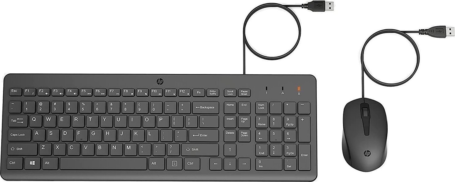 Image of HP 150 - Tastatur-und-Maus-Set - USB - QWERTY - Englisch - Schwarz - für HP 15, 21, 27, Chromebook 14, ENVY 15, Pavilion 15, Pavilion Gaming 15, TG01, Spectre x360