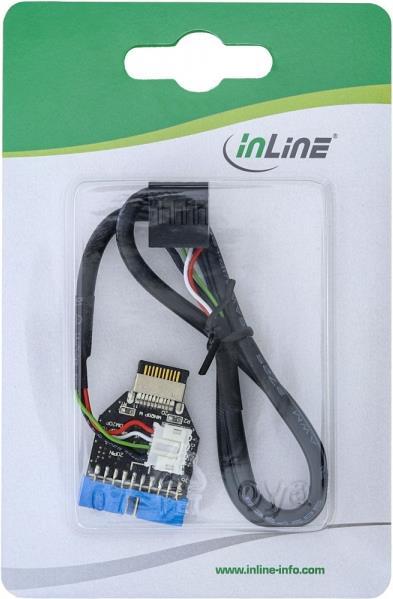 Image of InLine - Interner USB-Adapter - 19-poliger USB3.0 Kopf (M) bis 9-poliger USB-Header (W) (33446A)