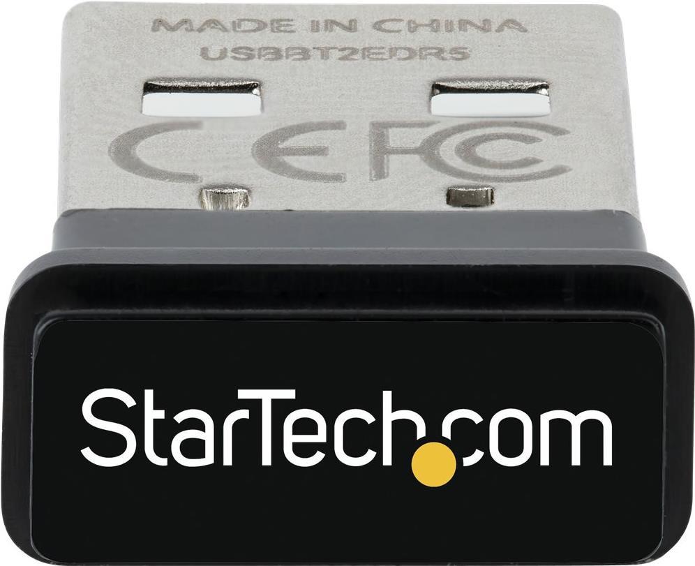 Image of StarTech.com USB Bluetooth 5.0 Adapter, USB Bluetooth Dongle Receiver for PC/Computer/Laptop/Keyboard/Mouse/Headsets, Range 33ft/10m, EDR (USBA-BLUETOOTH-V5-C2) - Netzwerkadapter - USB - Bluetooth 5.0, Bluetooth 5.0 LE, Bluetooth 5.0 EDR - Klasse 2 - Schw