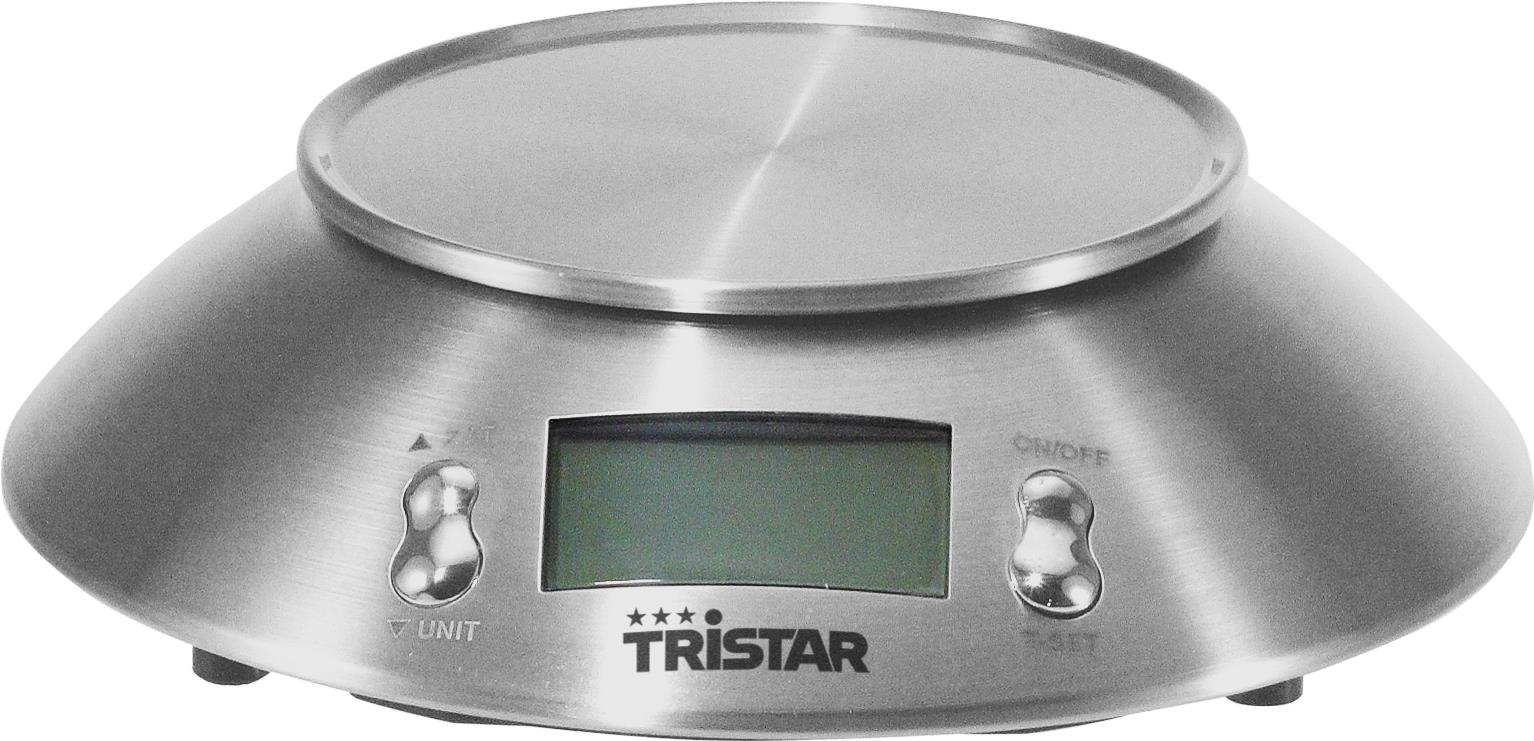 Image of Tristar KW-2436 Küchenwaage - Elektronische Küchenwaage - 5 kg - 1 g - Edelstahl - Rund - Tasten (KW-2436)