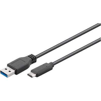 Image of Goobay USB 3.0 SuperSpeed Kabel 3 m, USB 3.0-Stecker (Typ A) > USB-C™ Stecker [schwarz]
