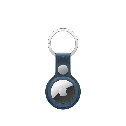Image of Apple AirTag Feingewebe Schlüsselanhänger | Pazifikblau