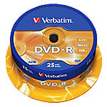 Image of 1x25 Verbatim DVD-R 4,7GB 16x Speed, matt silver