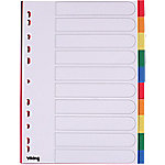 Image of Office Depot Blanko Register DIN A4 Farbig sortiert Farbig Sortiert 10-teilig PP (Polypropylen) Rechteckig 11 Löcher 10 Blatt